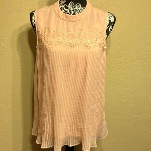 LG SOFT PINK PLEATED TANK BY LC LAUREN CONRAD